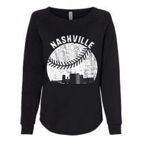 Nashville Skyline Baseball Fan Vintage Nashville Baseball Womens California Wash Sweatshirt