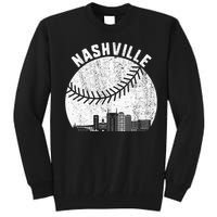 Nashville Skyline Baseball Fan Vintage Nashville Baseball Tall Sweatshirt