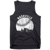 Nashville Skyline Baseball Fan Vintage Nashville Baseball Tank Top