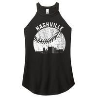 Nashville Skyline Baseball Fan Vintage Nashville Baseball Women's Perfect Tri Rocker Tank