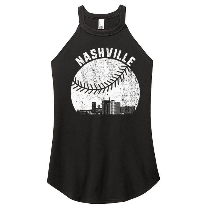 Nashville Skyline Baseball Fan Vintage Nashville Baseball Women's Perfect Tri Rocker Tank