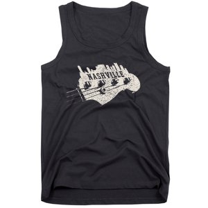 Nashville Skyline Bass Guitar Country Music City Souvenir Tank Top