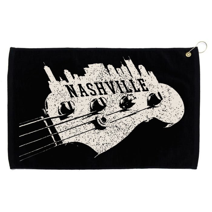 Nashville Skyline Bass Guitar Country Music City Souvenir Grommeted Golf Towel