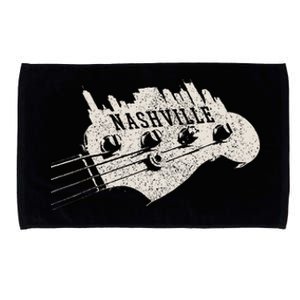 Nashville Skyline Bass Guitar Country Music City Souvenir Microfiber Hand Towel