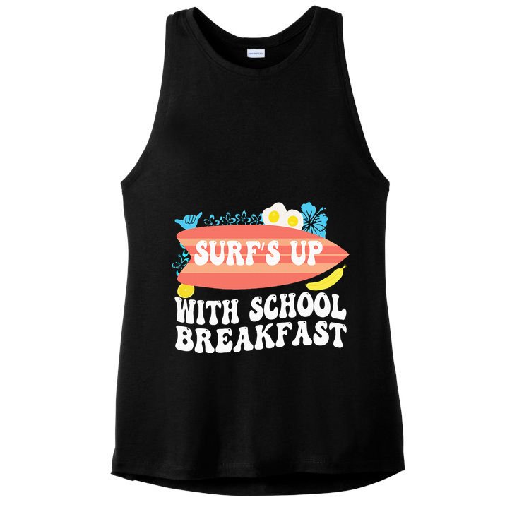 National School Breakfast Week Surfs Up Ladies PosiCharge Tri-Blend Wicking Tank