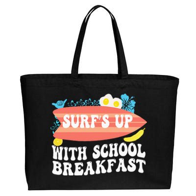 National School Breakfast Week Surfs Up Cotton Canvas Jumbo Tote