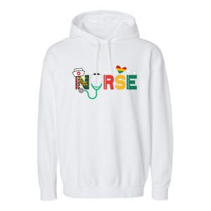 Nurse Stethoscope Black History Month African American Pride Gift Garment-Dyed Fleece Hoodie