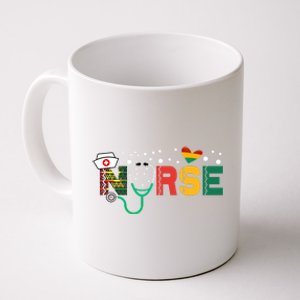 Nurse Stethoscope Black History Month African American Pride Gift Coffee Mug