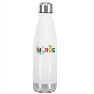 Nurse Stethoscope Black History Month African American Pride Gift Stainless Steel Insulated Water Bottle