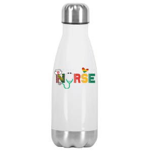 Nurse Stethoscope Black History Month African American Pride Gift Stainless Steel Insulated Water Bottle