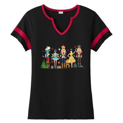 Nutcracker Squad Ballet Dance Christmas Matching Family Xmas Ladies Halftime Notch Neck Tee