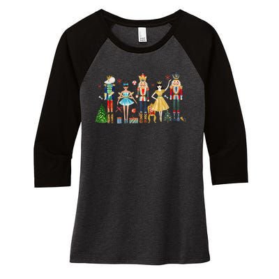 Nutcracker Squad Ballet Dance Christmas Matching Family Xmas Women's Tri-Blend 3/4-Sleeve Raglan Shirt