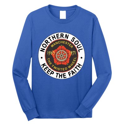 Northern Soul Badges Manchester Wheel Keep The Faith Long Sleeve Shirt