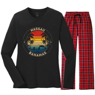 Nassau Souvenir Bahamas Reminder Women's Long Sleeve Flannel Pajama Set 