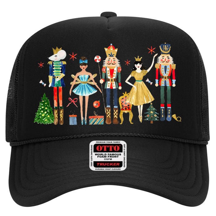 Nutcracker Squad Ballet Dance Christmas Matching Family Xmas High Crown Mesh Back Trucker Hat