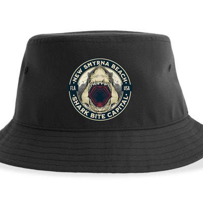 New Smyrna Beach Shark Bite Capital Of The World Graphic Sustainable Bucket Hat