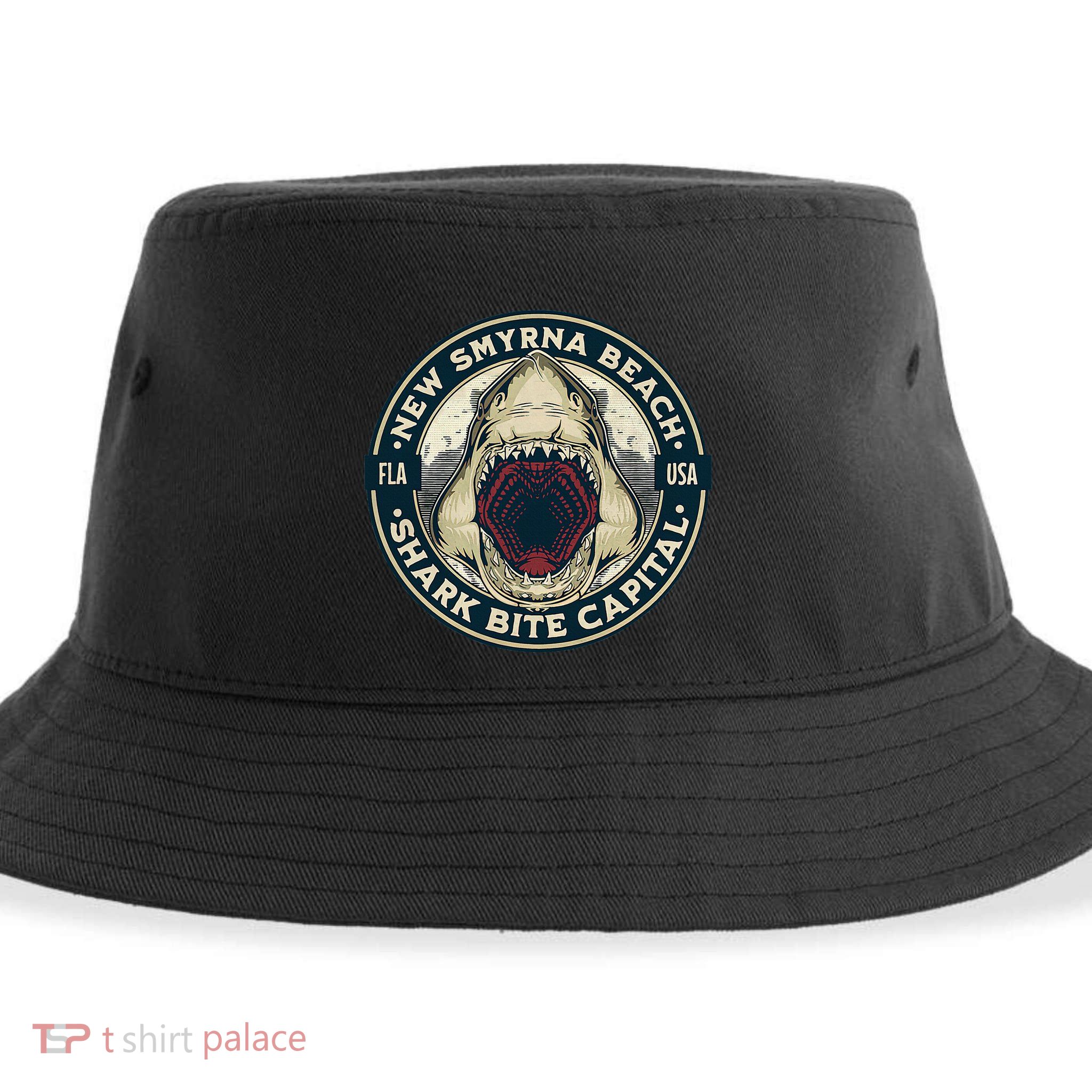 New Smyrna Beach Shark Bite Capital Of The World Graphic Sustainable Bucket Hat