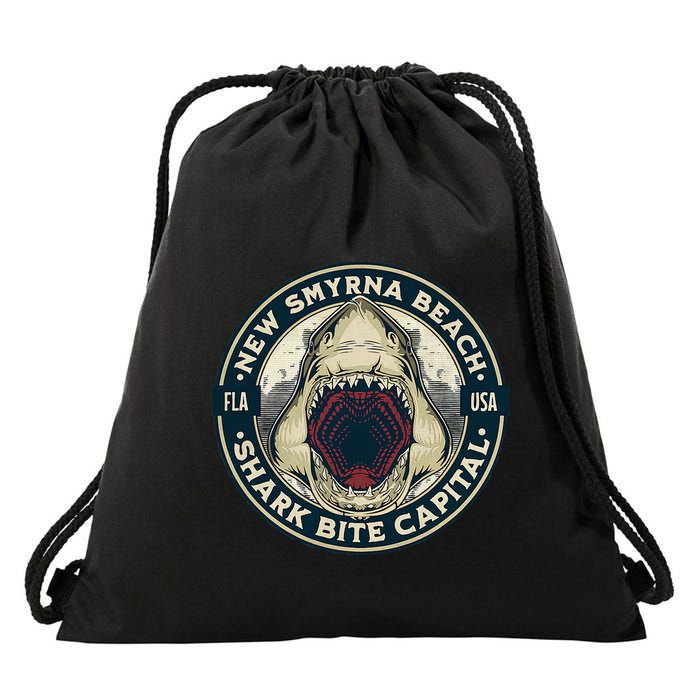 New Smyrna Beach Shark Bite Capital Of The World Graphic Drawstring Bag
