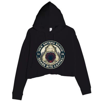 New Smyrna Beach Shark Bite Capital Of The World Graphic Crop Fleece Hoodie