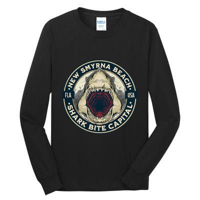 New Smyrna Beach Shark Bite Capital Of The World Graphic Tall Long Sleeve T-Shirt
