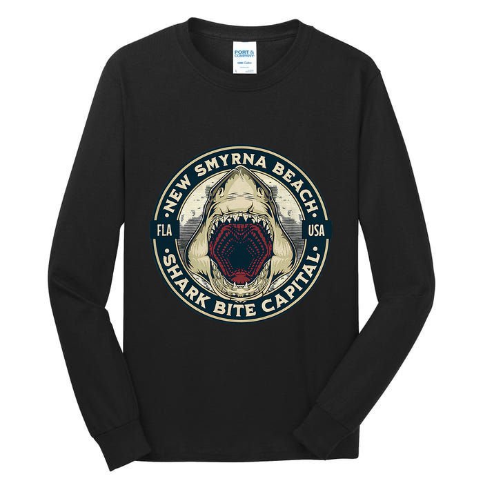 New Smyrna Beach Shark Bite Capital Of The World Graphic Tall Long Sleeve T-Shirt