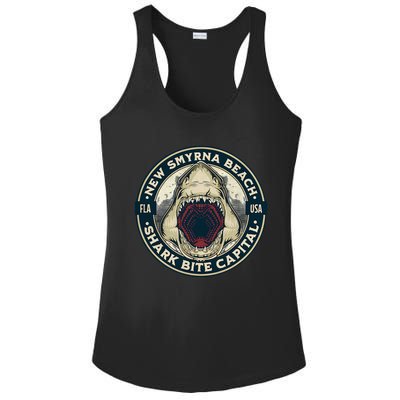 New Smyrna Beach Shark Bite Capital Of The World Graphic Ladies PosiCharge Competitor Racerback Tank