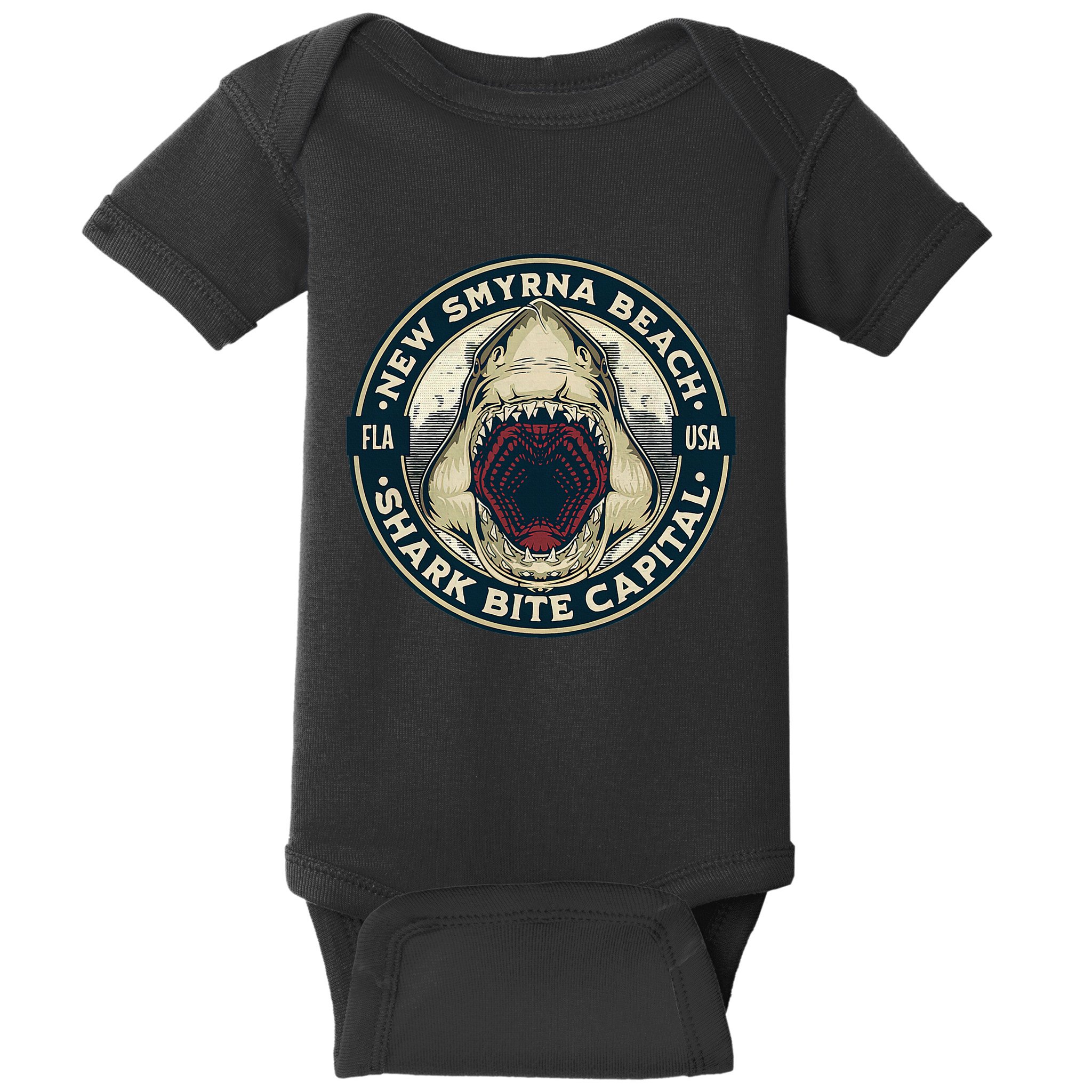 New Smyrna Beach Shark Bite Capital Of The World Graphic Baby Bodysuit
