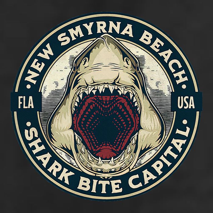 New Smyrna Beach Shark Bite Capital Of The World Graphic Golf Towel