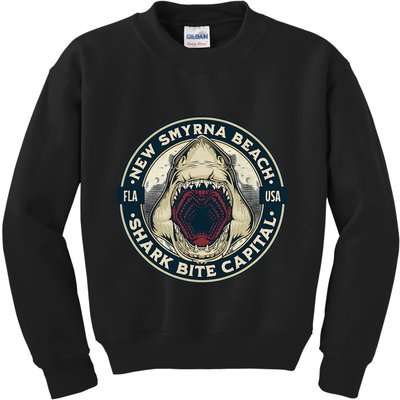 New Smyrna Beach Shark Bite Capital Of The World Graphic Kids Sweatshirt