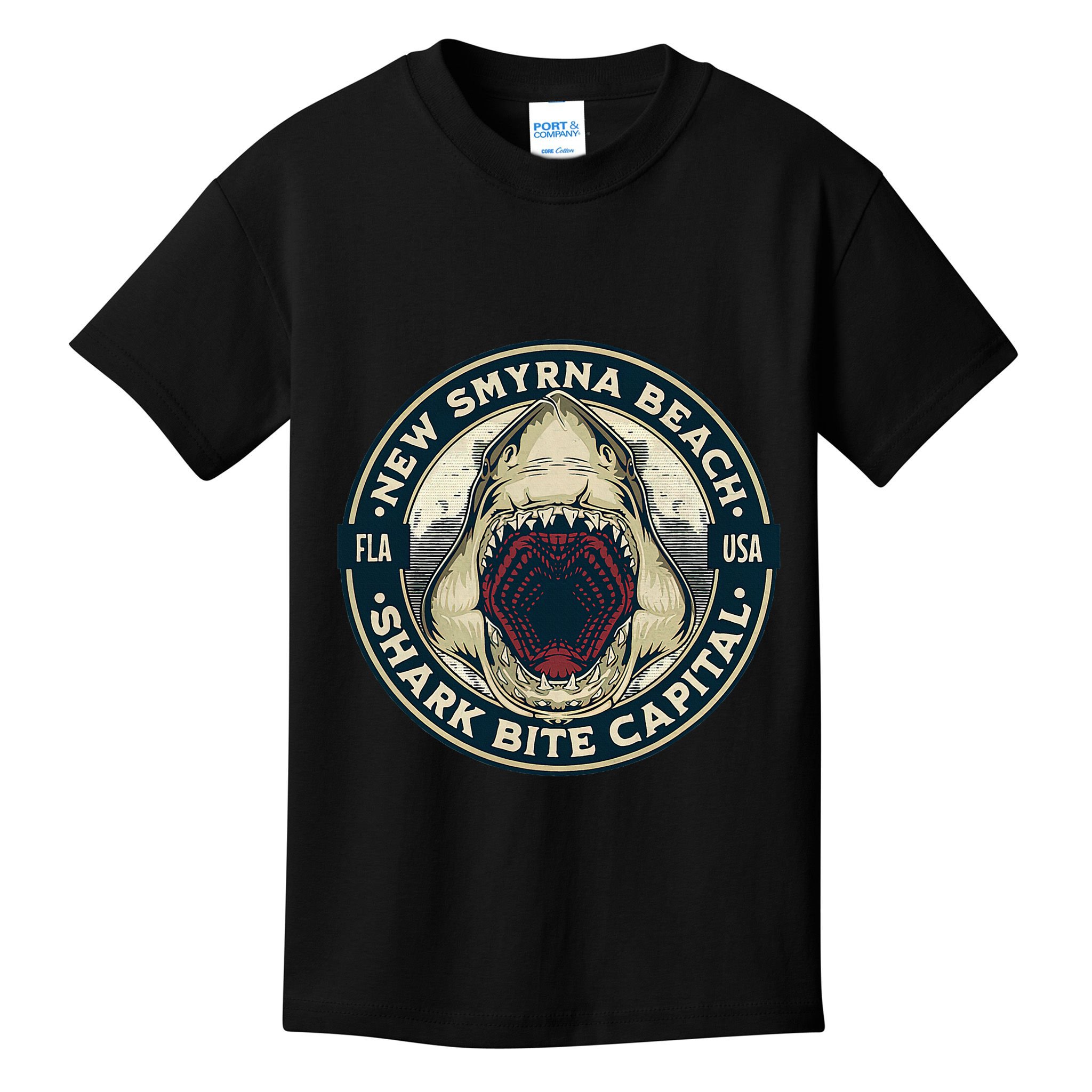 New Smyrna Beach Shark Bite Capital Of The World Graphic Kids T-Shirt
