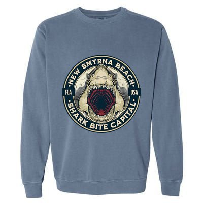 New Smyrna Beach Shark Bite Capital Of The World Graphic Garment-Dyed Sweatshirt