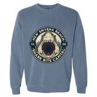 New Smyrna Beach Shark Bite Capital Of The World Graphic Garment-Dyed Sweatshirt