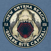 New Smyrna Beach Shark Bite Capital Of The World Graphic Garment-Dyed Sweatshirt
