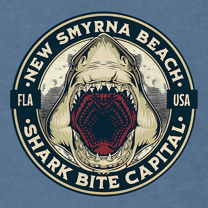 New Smyrna Beach Shark Bite Capital Of The World Graphic Garment-Dyed Sweatshirt