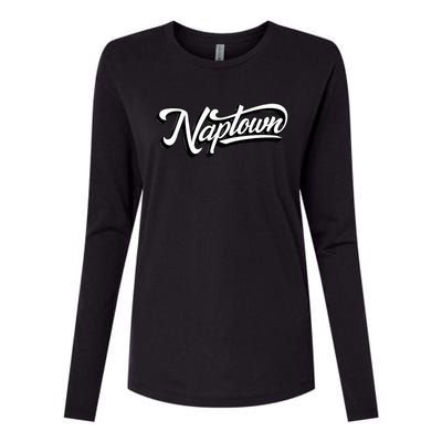 Naptown Script By Soindy Womens Cotton Relaxed Long Sleeve T-Shirt