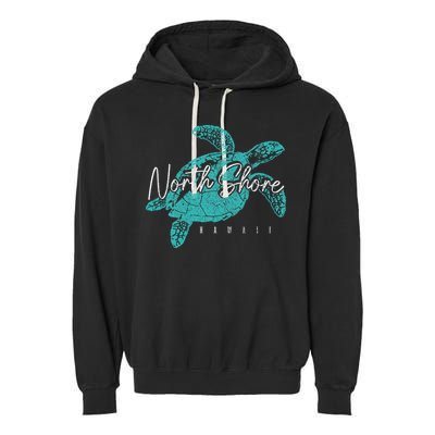 North Shore Beach Hawaii Surfer Diving Hawaiian Sea Turtle Garment-Dyed Fleece Hoodie