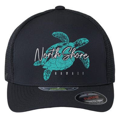 North Shore Beach Hawaii Surfer Diving Hawaiian Sea Turtle Flexfit Unipanel Trucker Cap