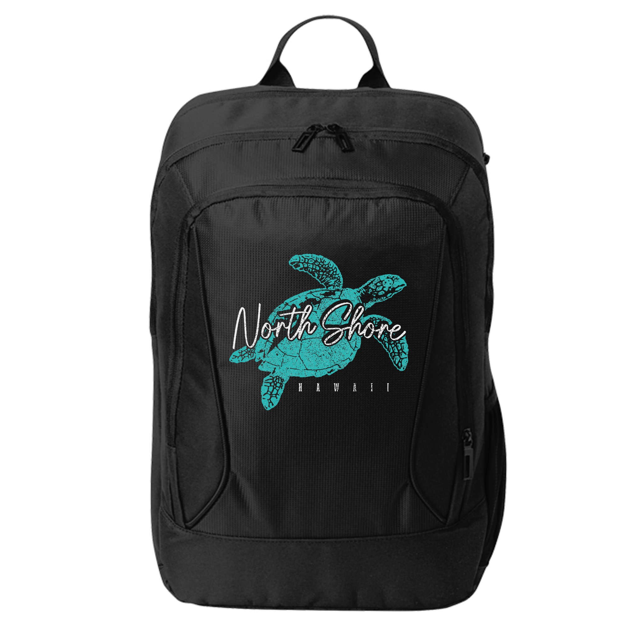North Shore Beach Hawaii Surfer Diving Hawaiian Sea Turtle City Backpack