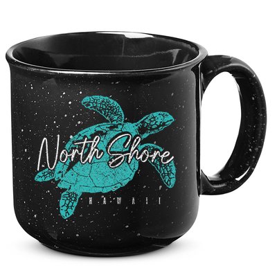 North Shore Beach Hawaii Surfer Diving Hawaiian Sea Turtle 15oz Campfire Ceramic Mug