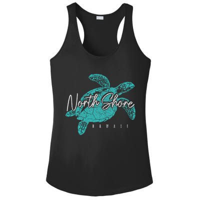 North Shore Beach Hawaii Surfer Diving Hawaiian Sea Turtle Ladies PosiCharge Competitor Racerback Tank