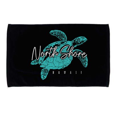 North Shore Beach Hawaii Surfer Diving Hawaiian Sea Turtle Microfiber Hand Towel
