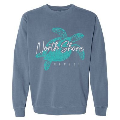 North Shore Beach Hawaii Surfer Diving Hawaiian Sea Turtle Garment-Dyed Sweatshirt