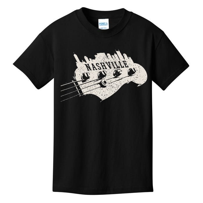 Nashville Skyline Bass Guitar Country Music City souvenir Kids T-Shirt