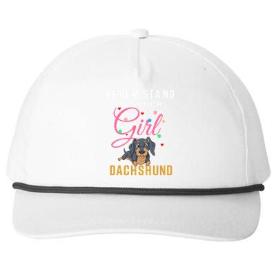 Never Stand Between A Girl And Her Dachshund Snapback Five-Panel Rope Hat