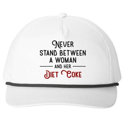 Never Stand Between A Woman And Her Diet Snapback Five-Panel Rope Hat