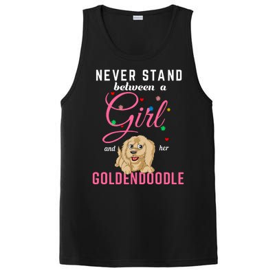 Never Stand Between A Girl And Her Goldendoodle PosiCharge Competitor Tank