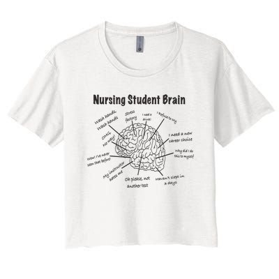 Nursing Student Brain For Work Rn Nurse Life Women's Crop Top Tee