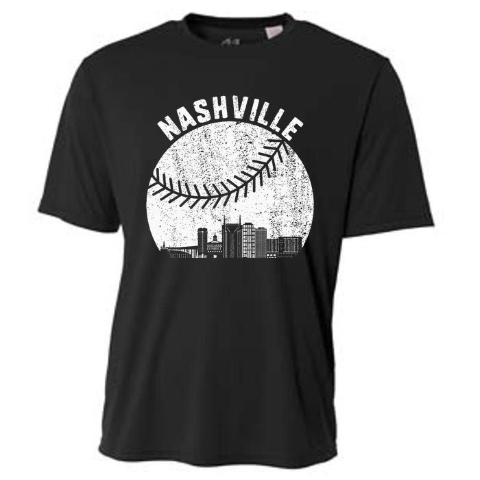 Nashville Skyline Baseball Fan Vintage Nashville Baseball Cooling Performance Crew T-Shirt