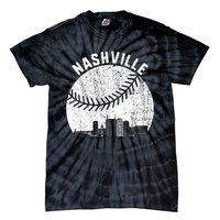 Nashville Skyline Baseball Fan Vintage Nashville Baseball Tie-Dye T-Shirt