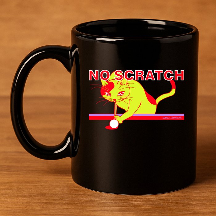 No Scratch Billiards Cat Pool Table Meaningful Gift 11oz C Handle Ceramic Mug
